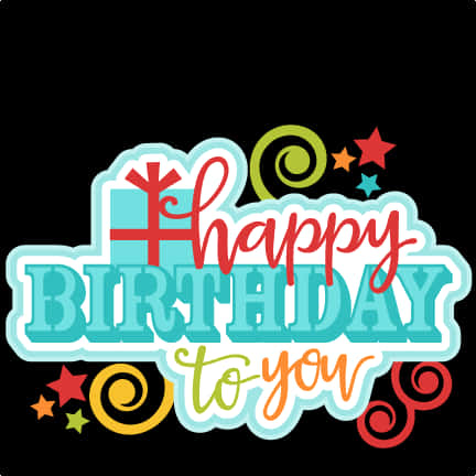 Colorful Happy Birthday Greeting PNG