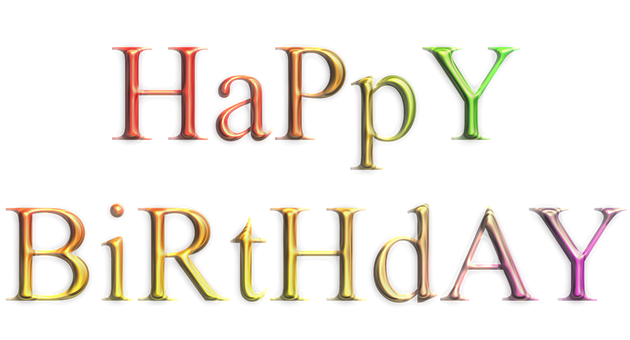 Colorful Happy Birthday Text PNG