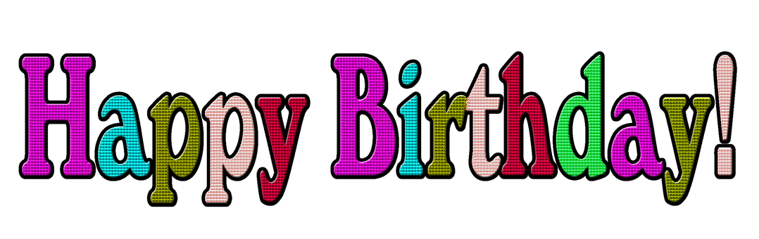 Colorful Happy Birthday Text PNG