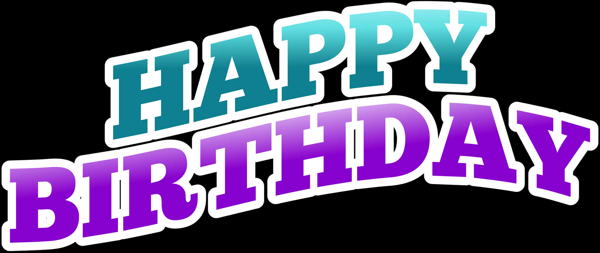 Colorful Happy Birthday Text Banner PNG