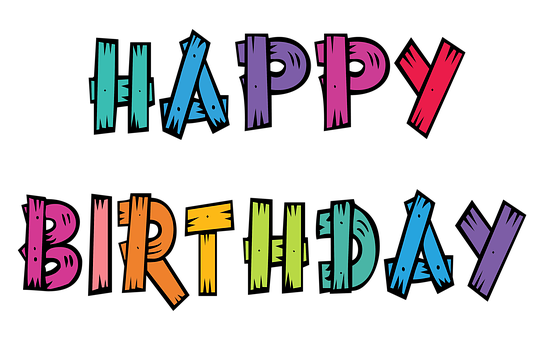Colorful Happy Birthday Text Design PNG