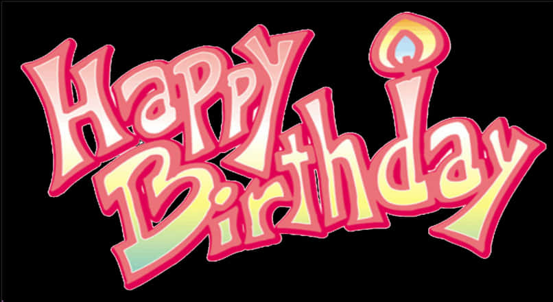 Colorful Happy Birthday Text Graphic PNG