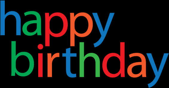 Colorful Happy Birthday Text PNG