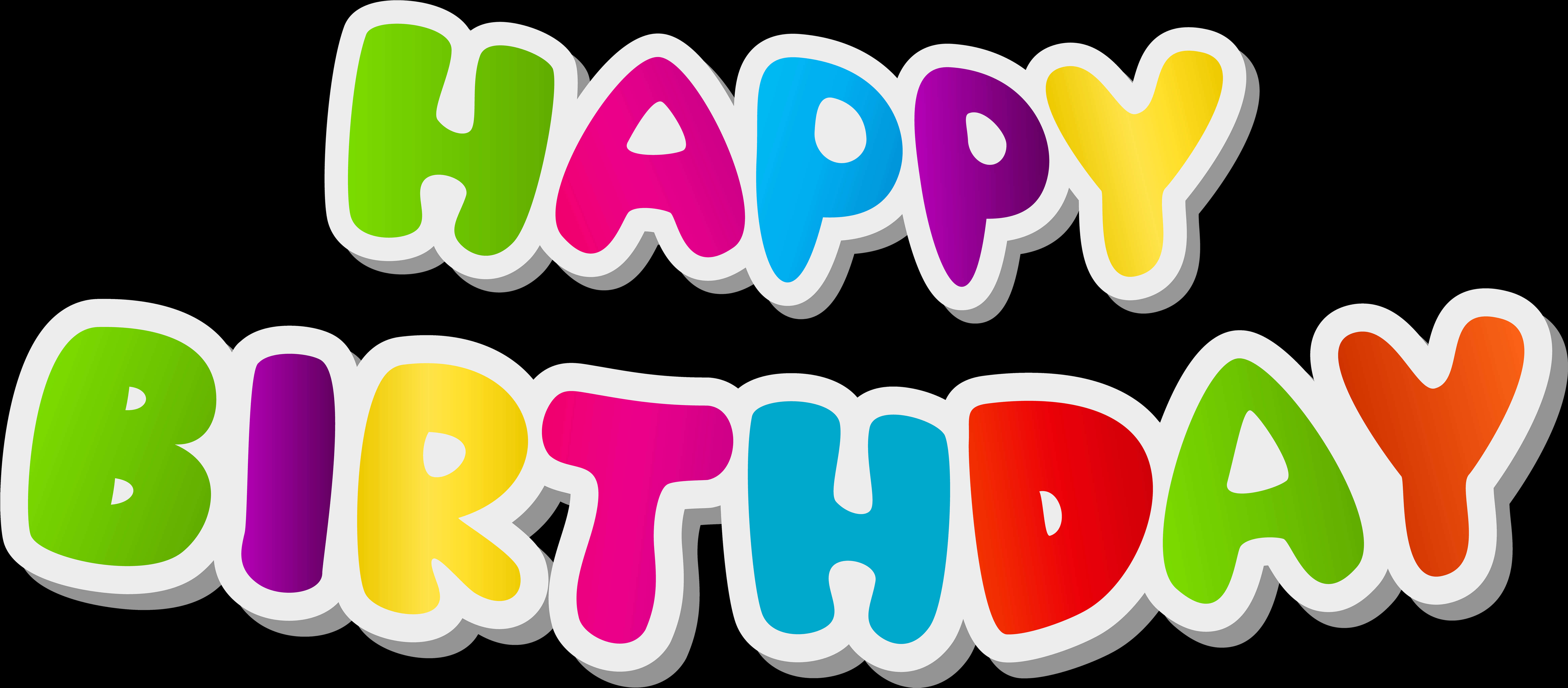 Colorful Happy Birthday Text PNG