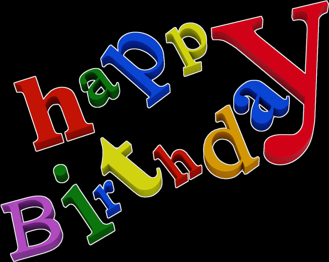 Colorful Happy Birthday Text3 D PNG