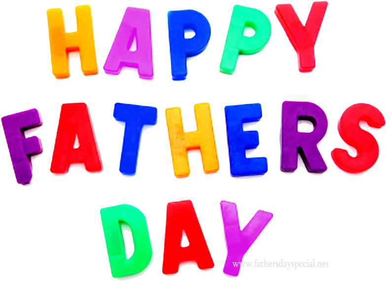 Colorful Happy Fathers Day Text PNG