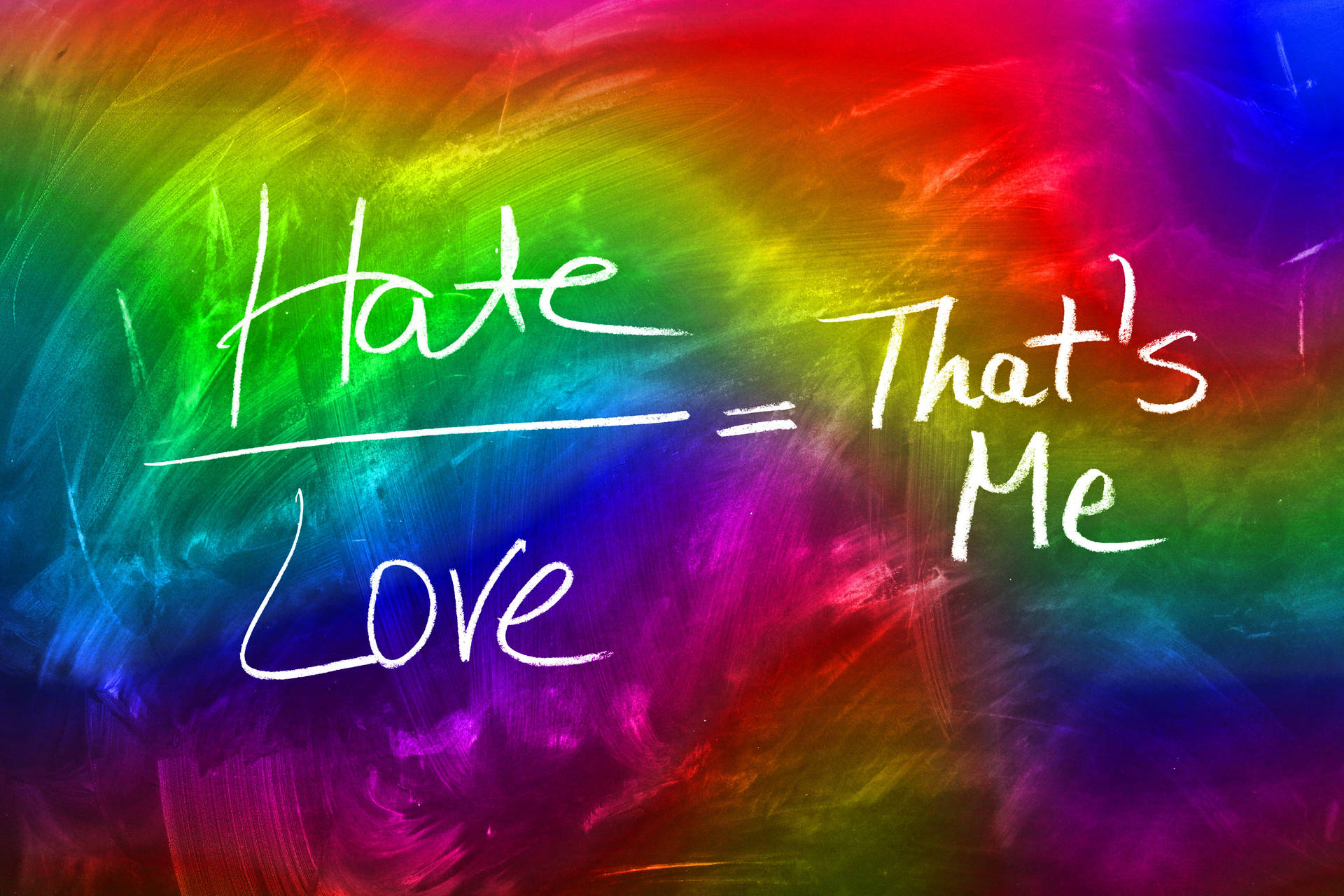 Colorful Hate Love Wallpaper