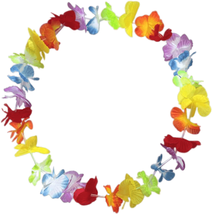 Colorful Hawaiian Lei Circle PNG