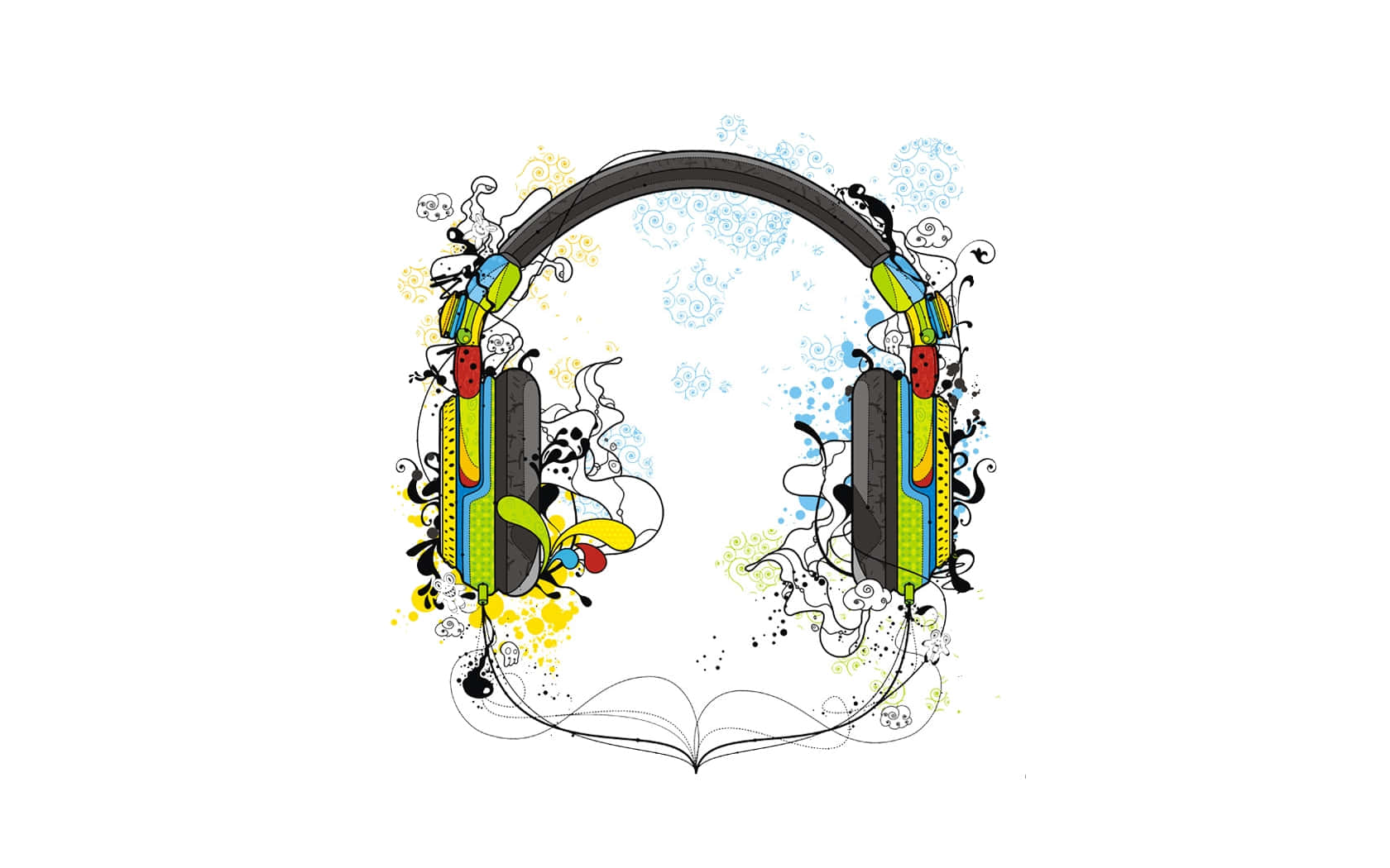 Colorful Headphones Artwork Wallpaper