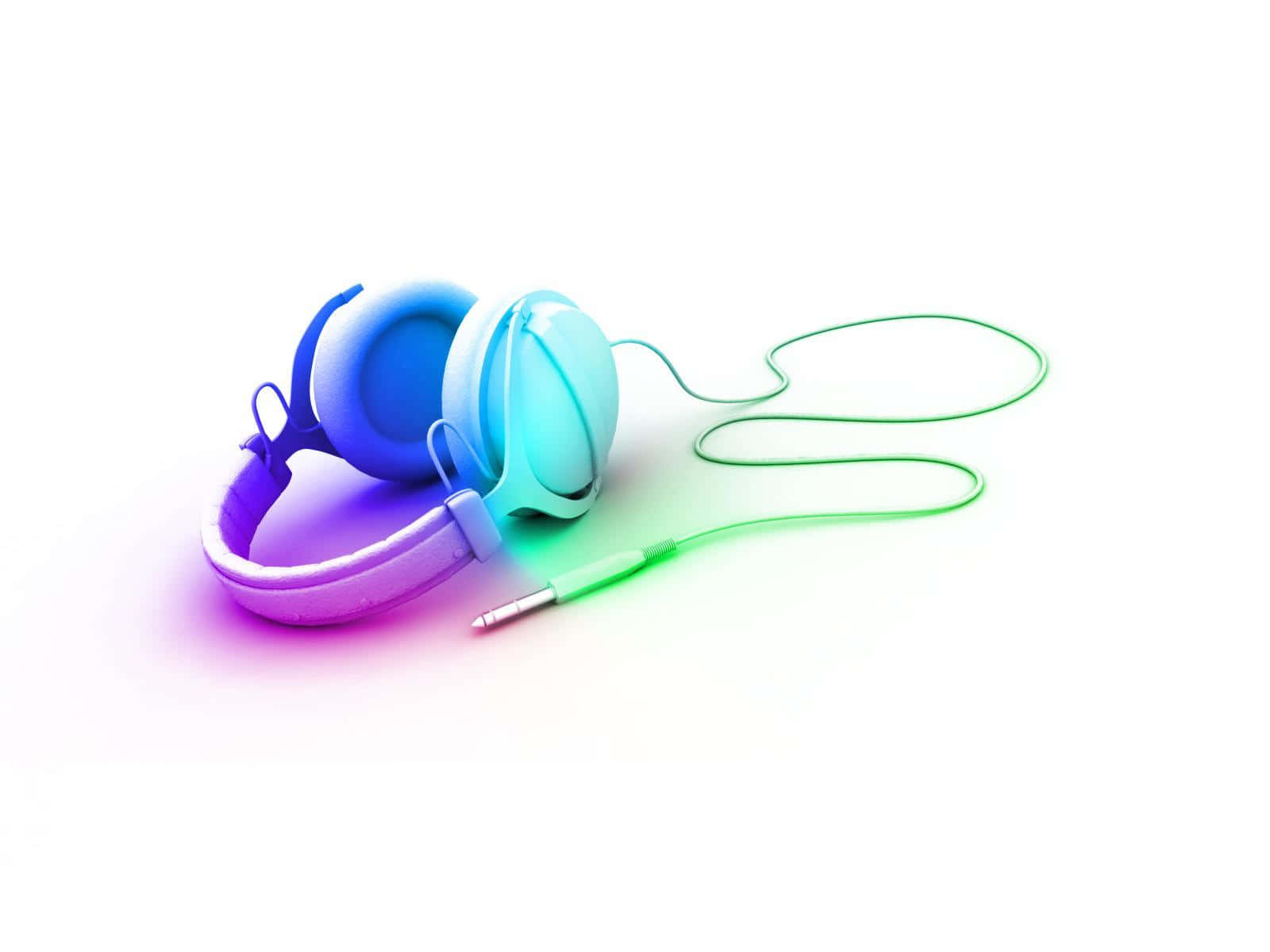 Headphone Berwarna Dengan Latar Belakang Putih Wallpaper