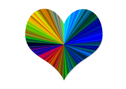 Colorful Heart Abstract PNG