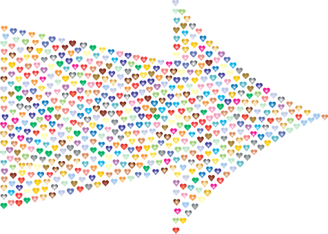 Colorful Heart Arrow Pattern PNG
