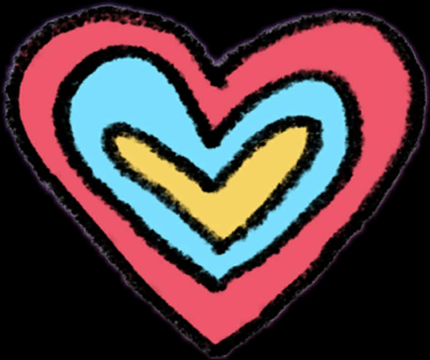 Colorful Heart Artwork PNG