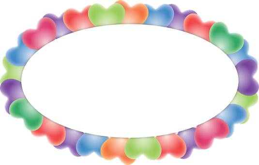 Colorful Heart Balloons Frame PNG
