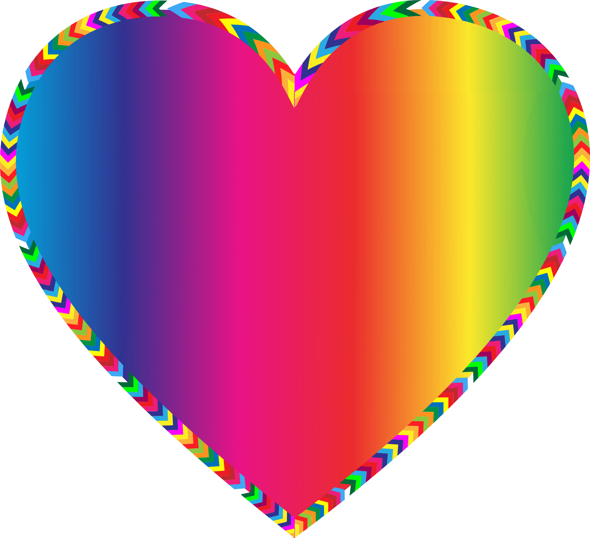 Colorful Heart Border Graphic PNG