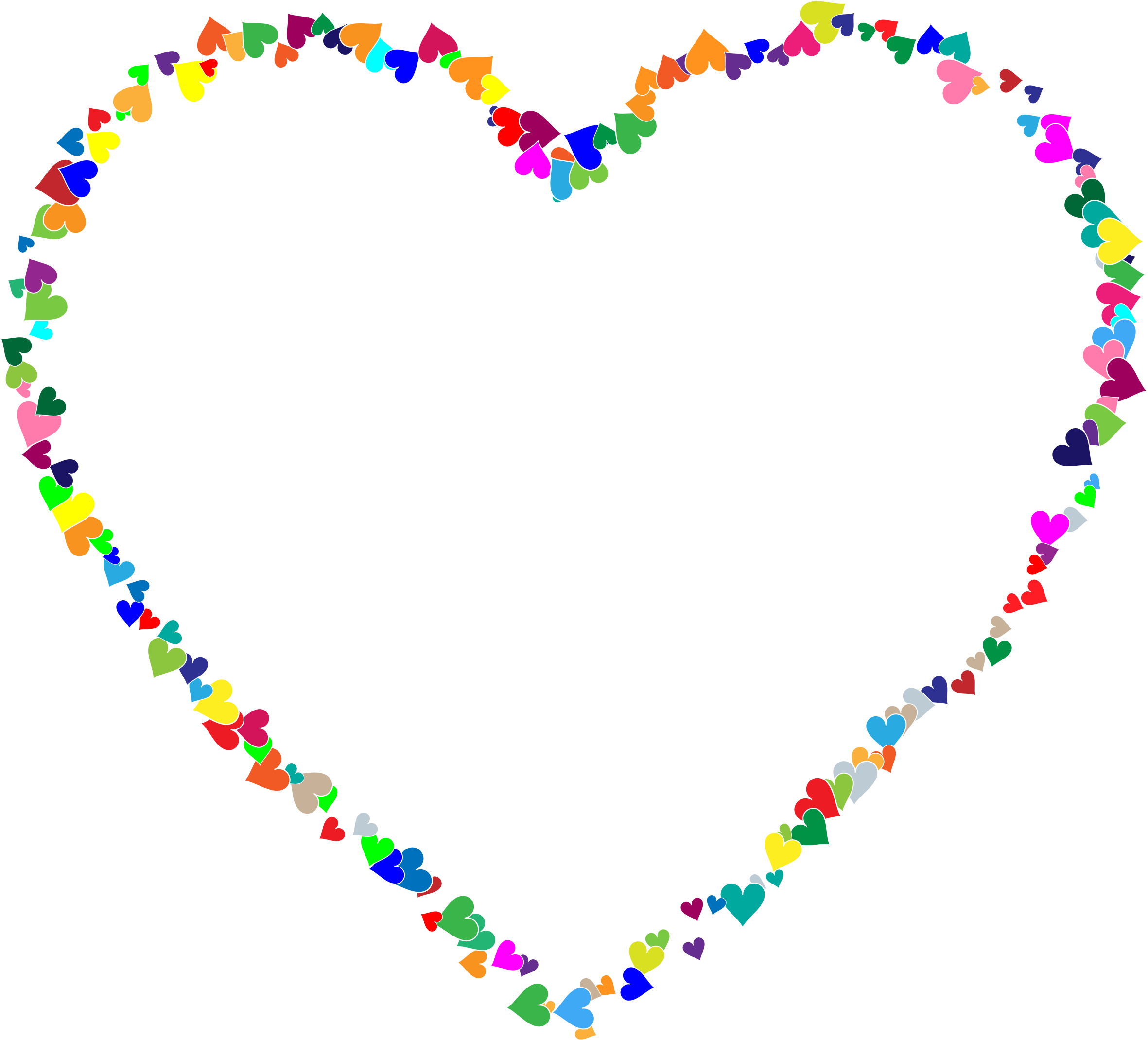 Colorful Heart Frame Design PNG