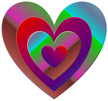 Colorful Heart Nesting Design PNG