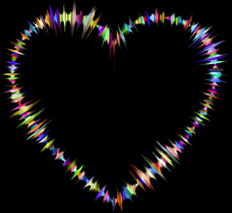 Colorful Heart Spectrum Glow PNG