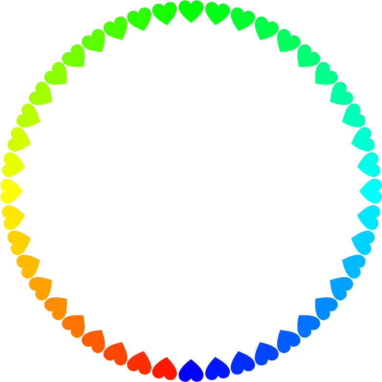 Colorful Heart Spectrum Circle PNG
