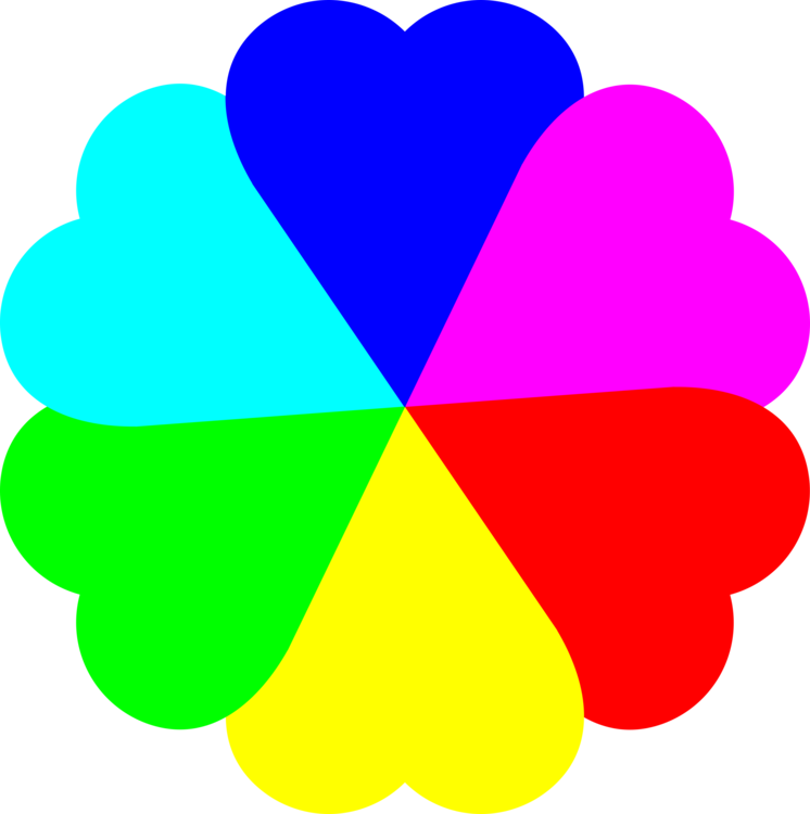 Colorful Heart Spectrum Graphic PNG
