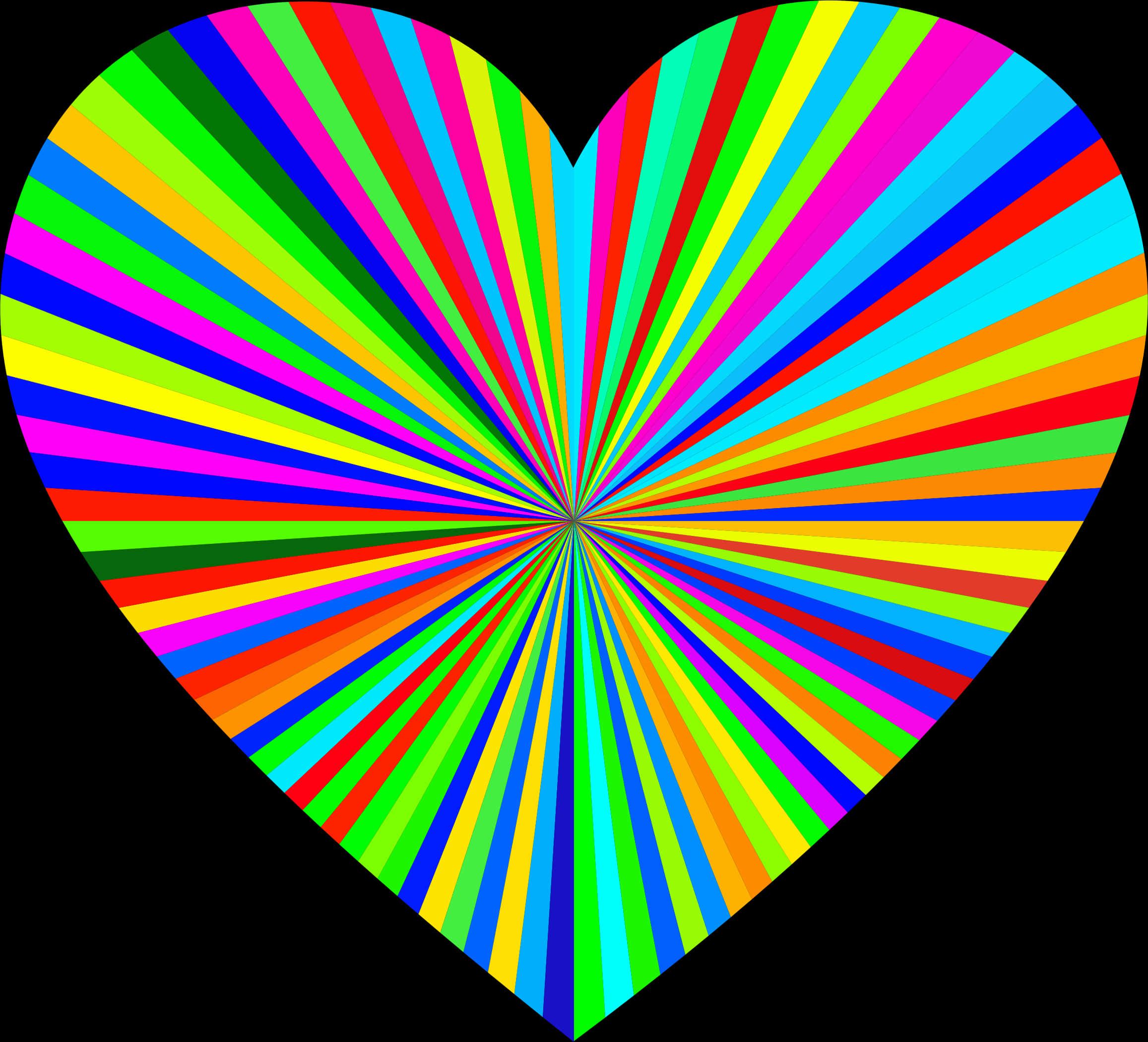 Colorful Heart Starburst Pattern PNG