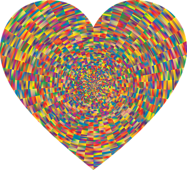 Colorful Heart Vortex PNG
