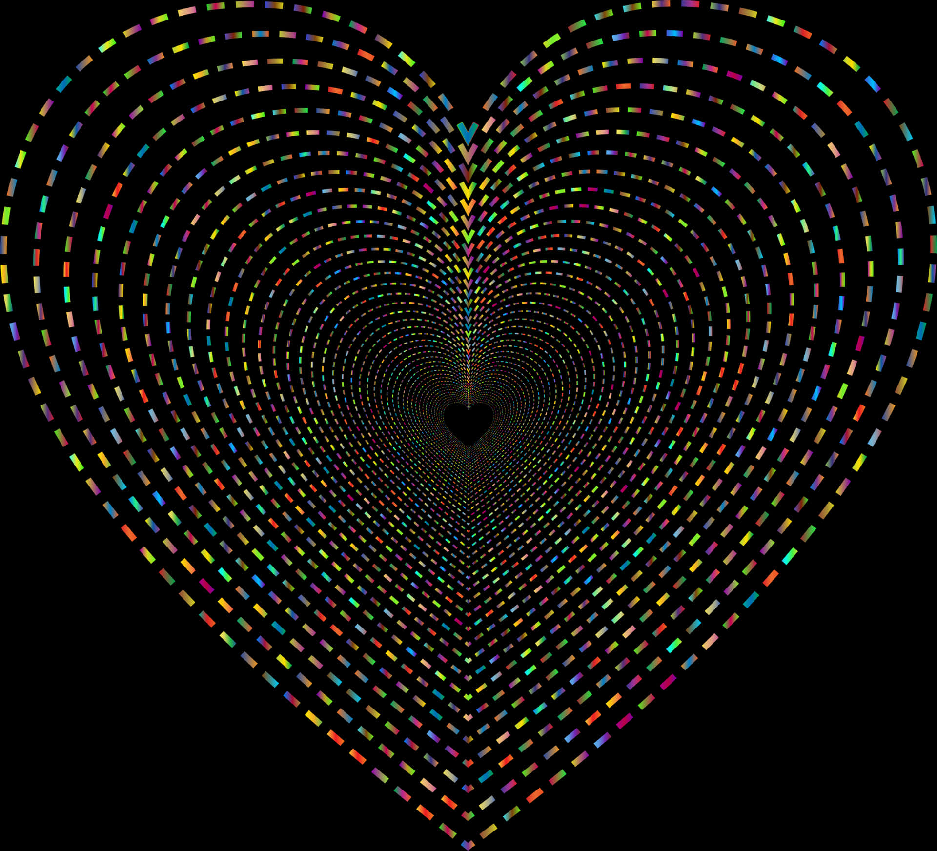 Colorful Heart Vortex Pattern PNG