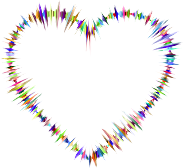 Colorful Heartbeat Love PNG