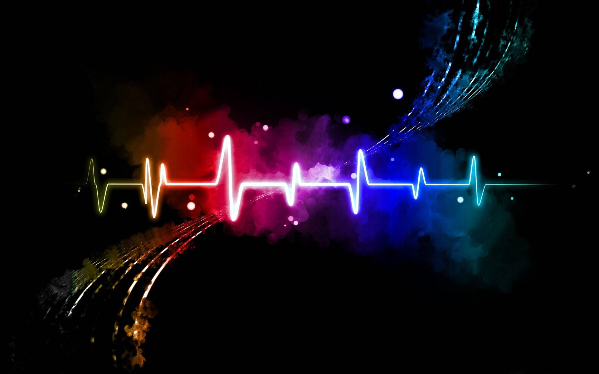 Colorful Heartbeat Patterns Wallpaper