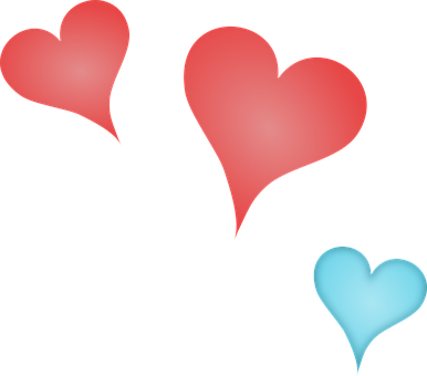 Colorful Hearts Against Black Background PNG