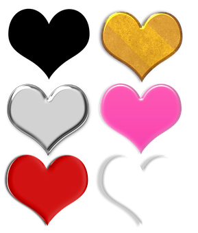 Colorful Hearts Array PNG