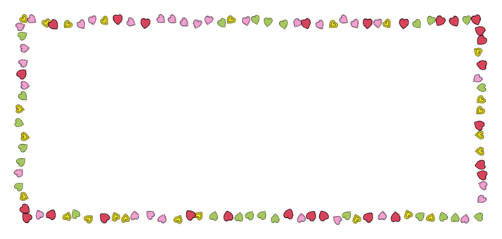 Colorful Hearts Border Frame PNG