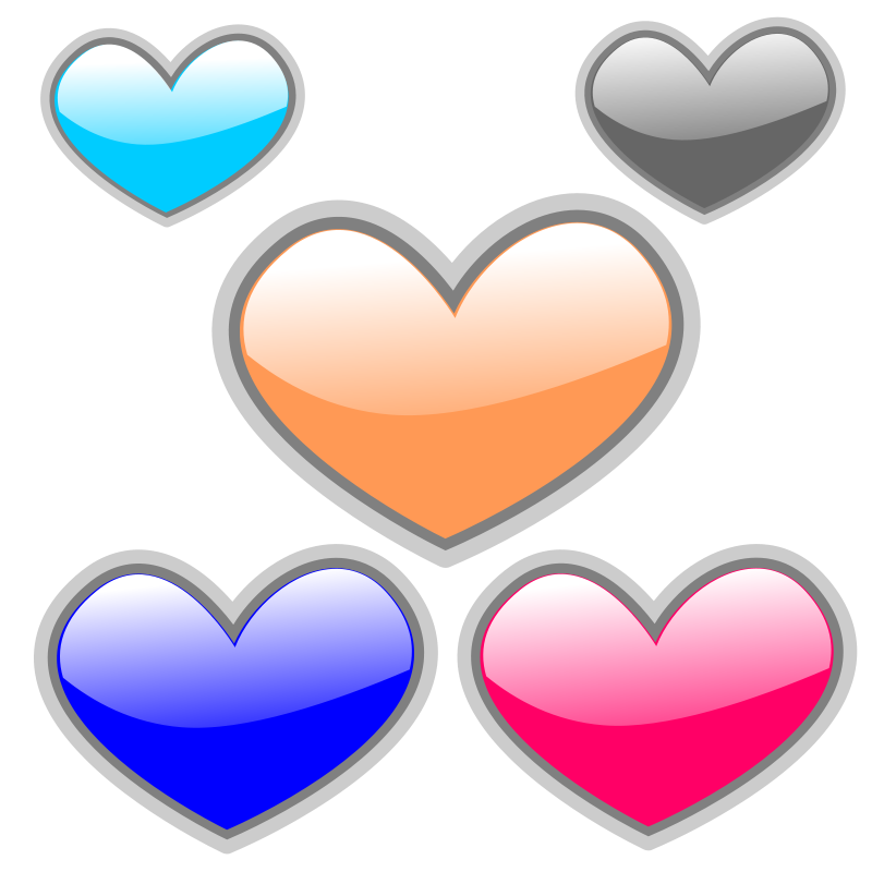 Colorful Hearts Collection PNG