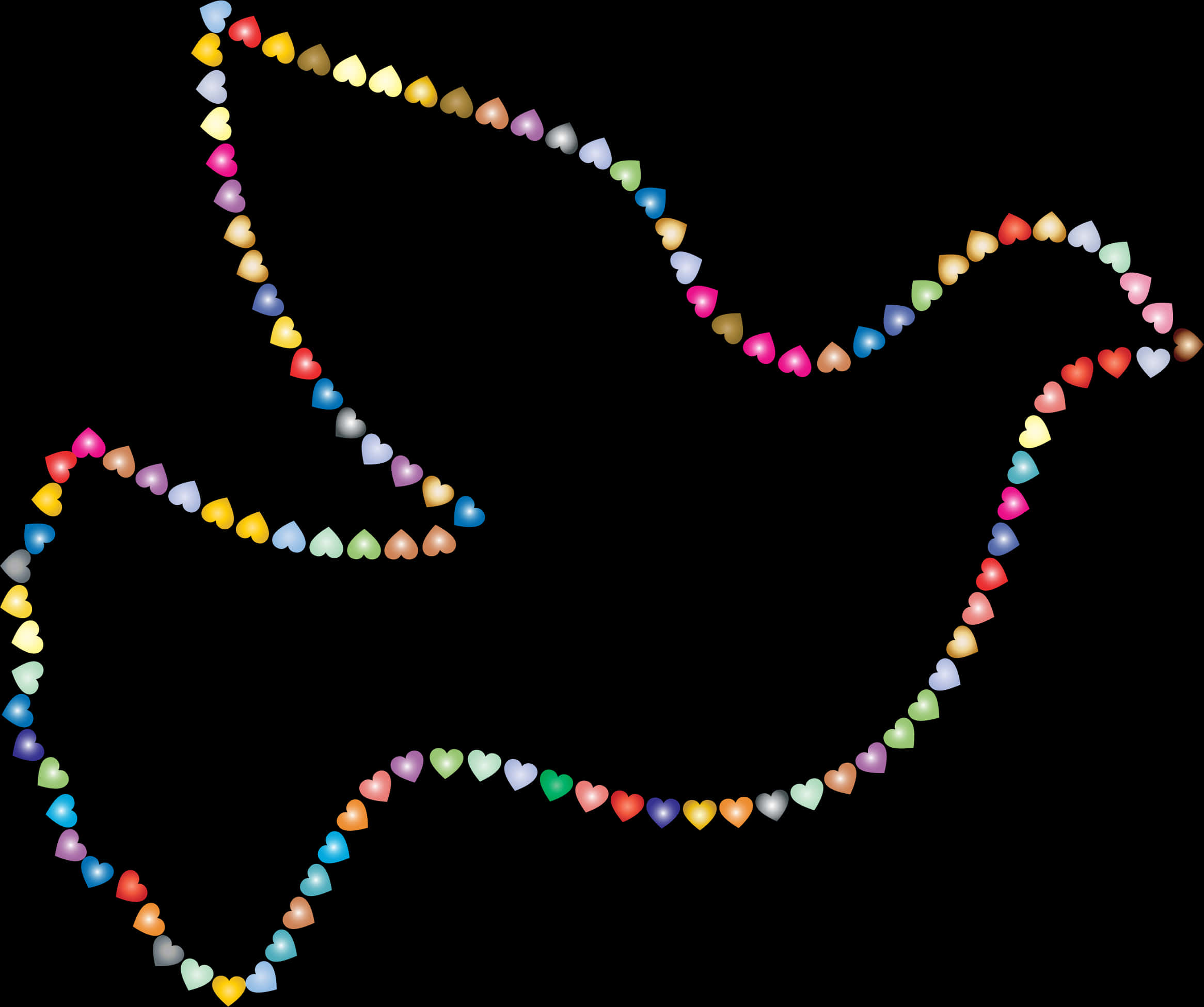 Colorful Hearts Dove Silhouette PNG