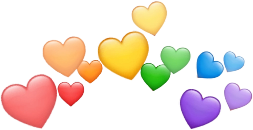 Colorful Hearts Filter Graphic PNG