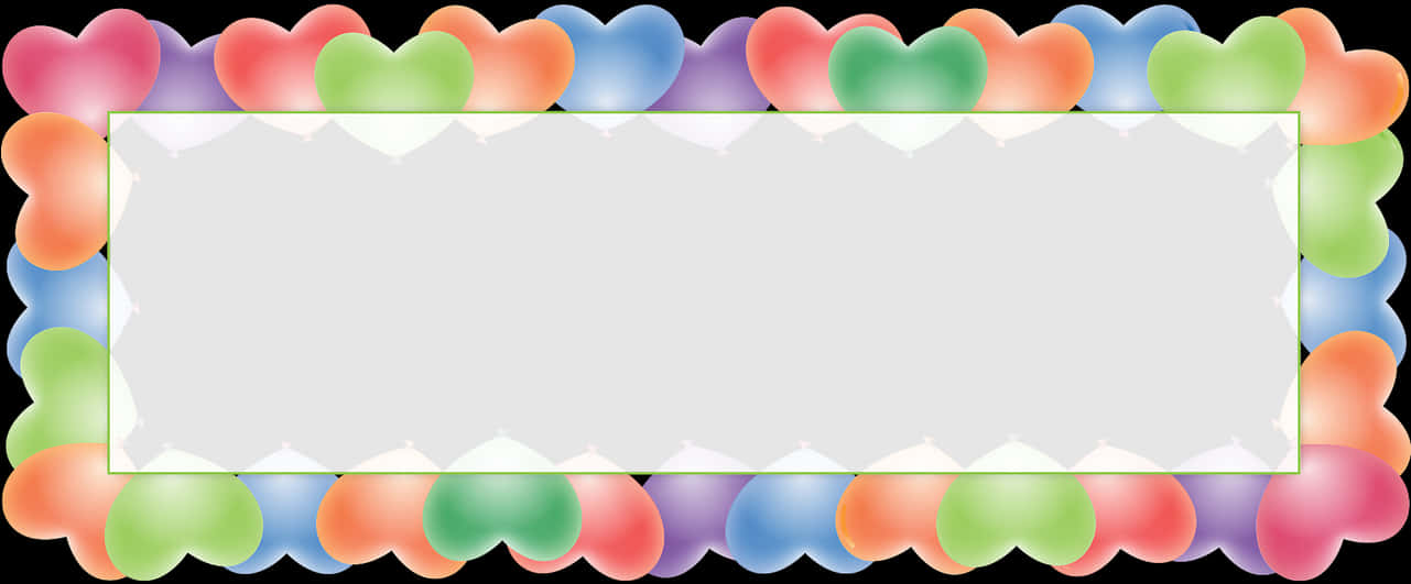 Colorful Hearts Frame PNG