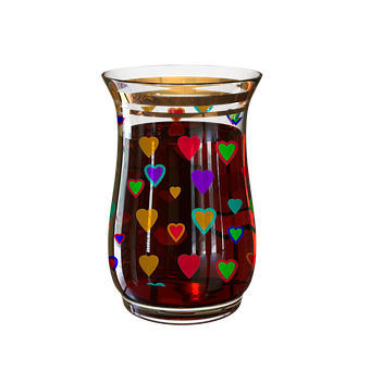 Colorful Hearts Glass Pitcher PNG