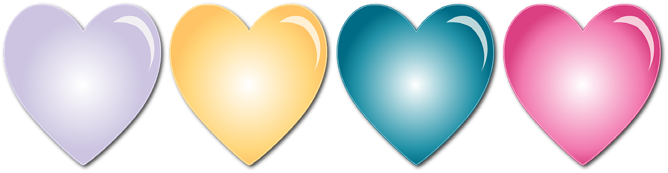 Colorful Hearts Gradient Background PNG