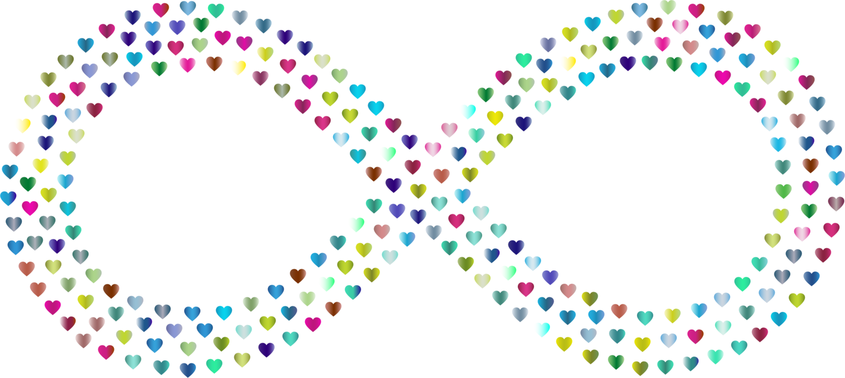 Colorful Hearts Infinity Symbol PNG