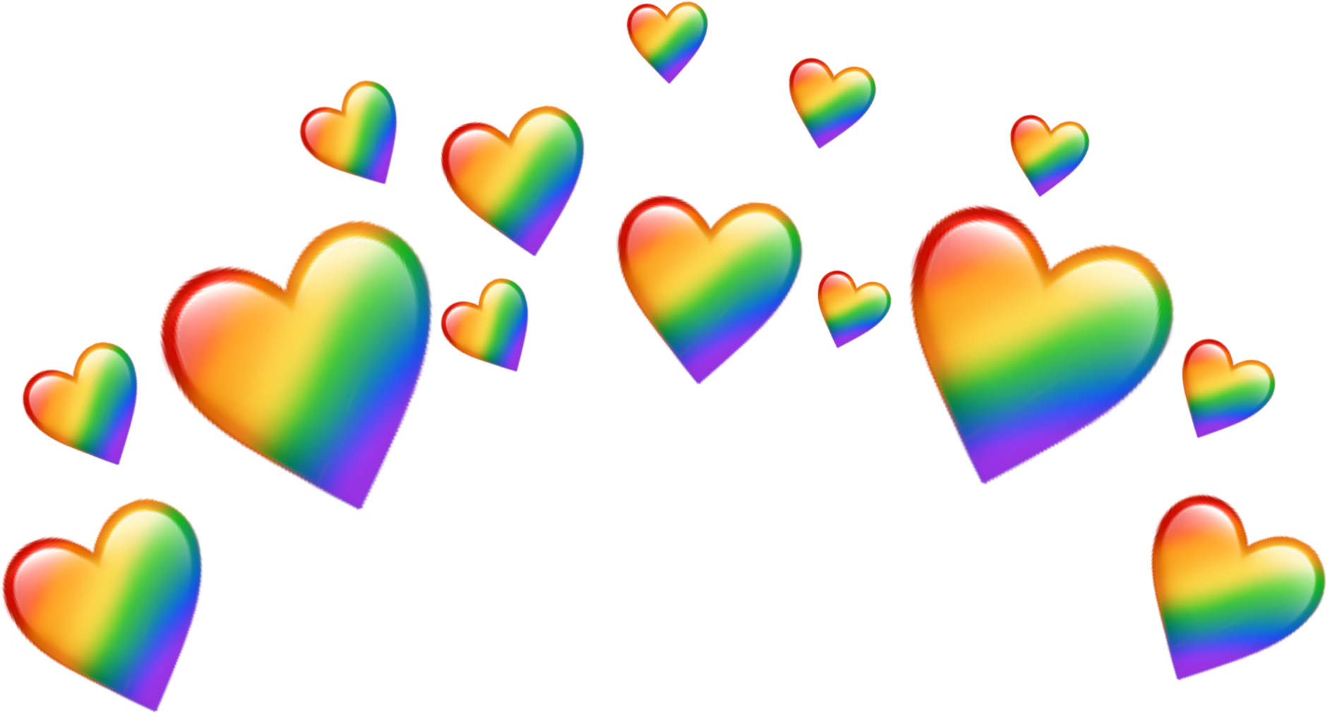 Colorful Hearts Pattern PNG