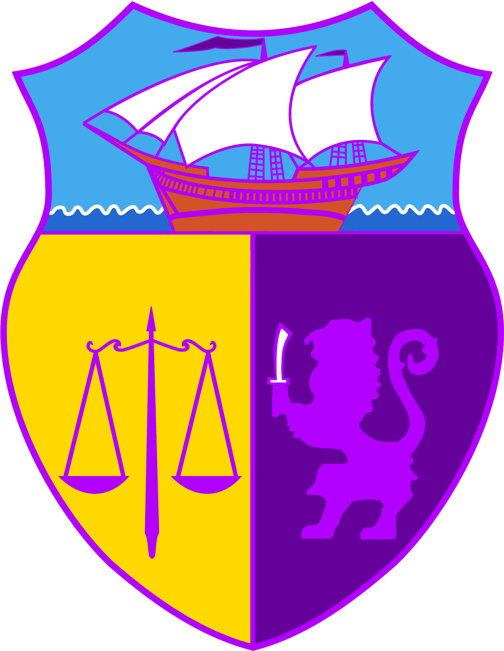 Colorful Heraldic Shield Vector PNG