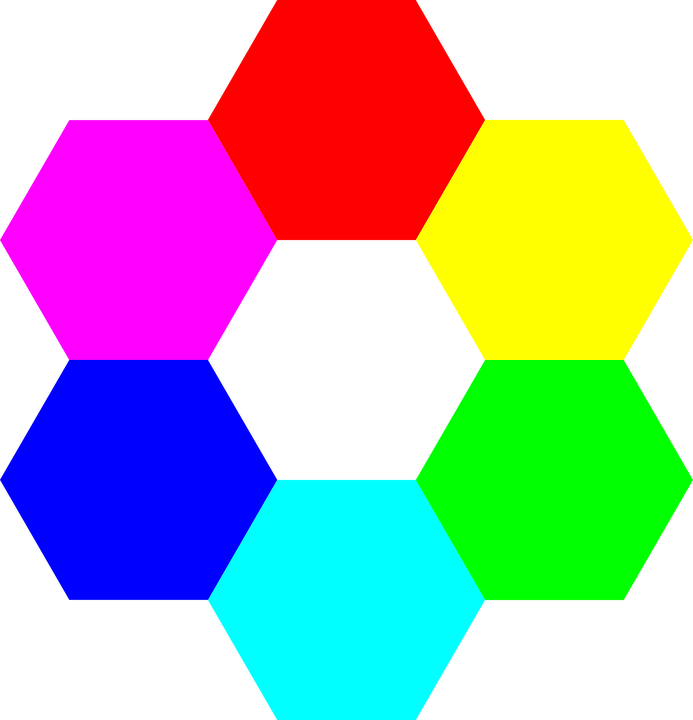 Colorful Hexagon Cluster PNG