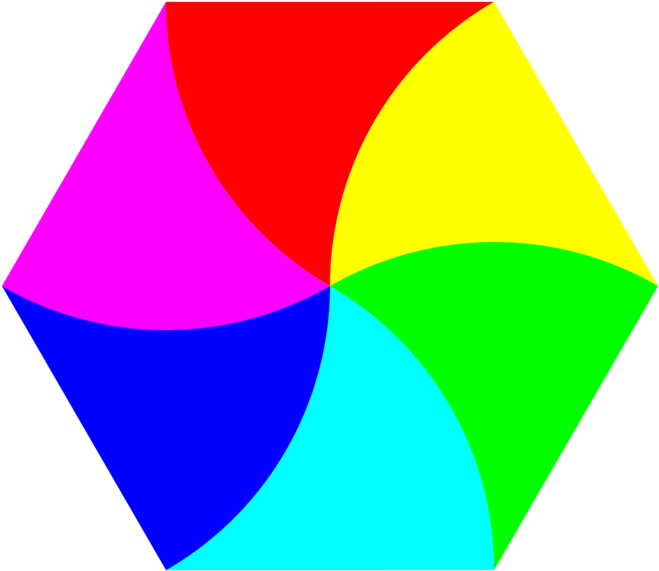 Colorful Hexagon Overlap PNG