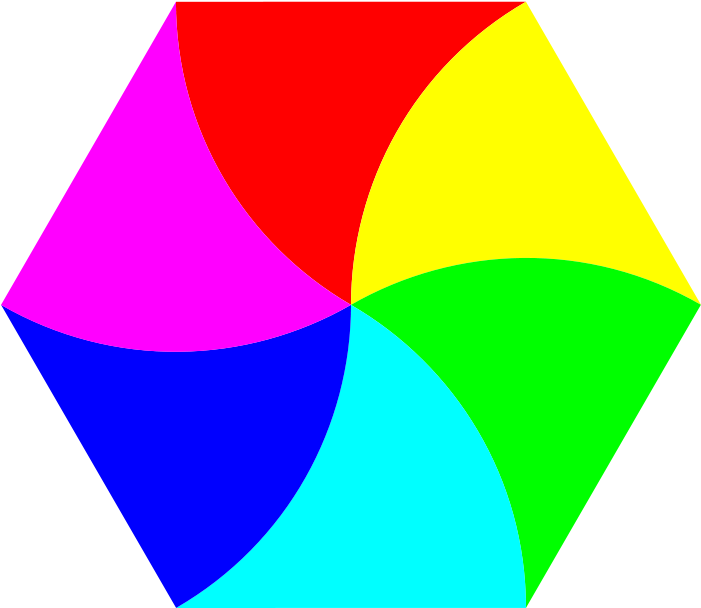 Colorful Hexagon Overlap PNG