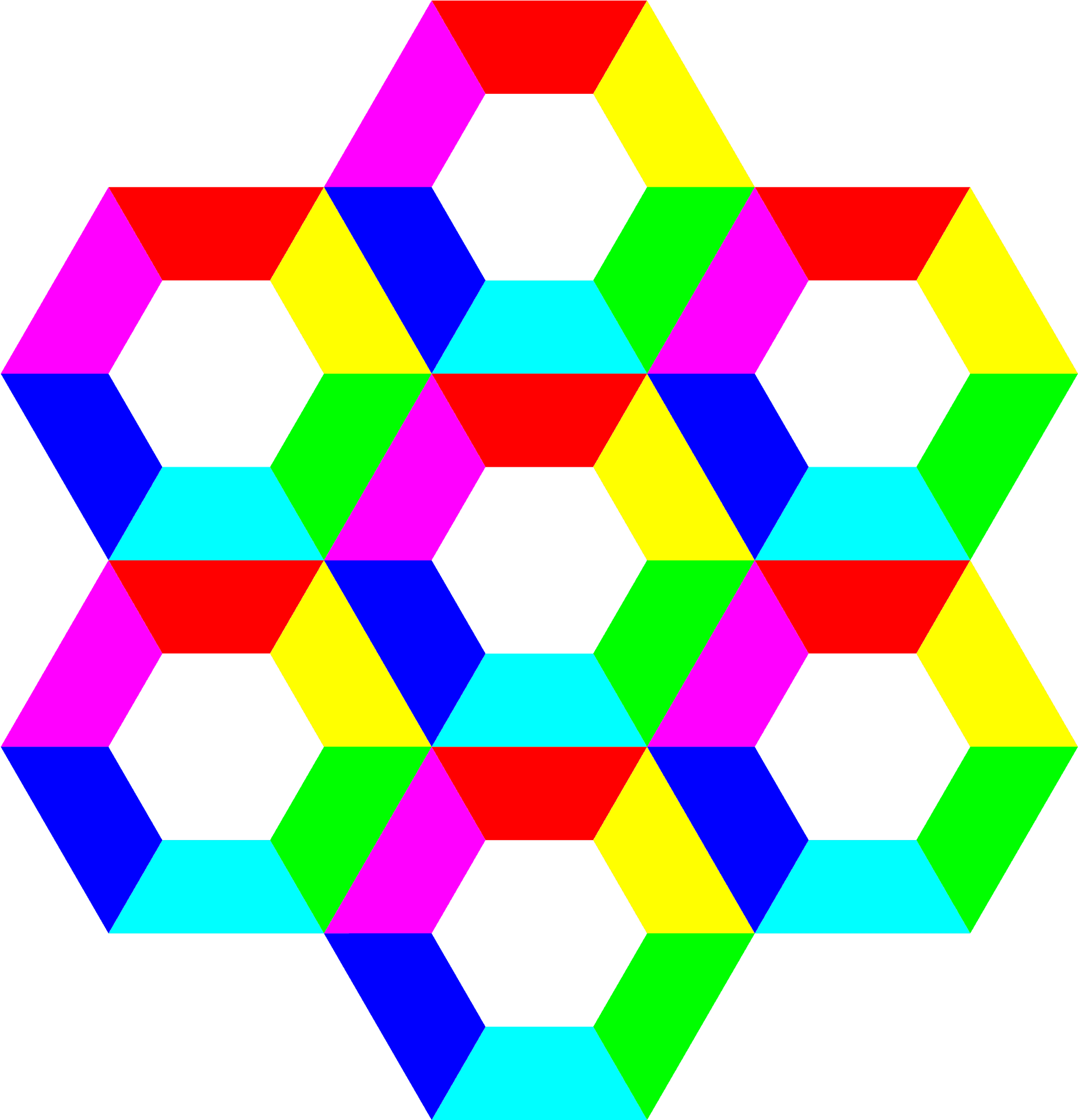 Colorful Hexagon Pattern PNG