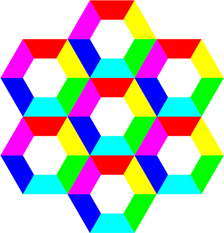 Colorful Hexagon Pattern PNG