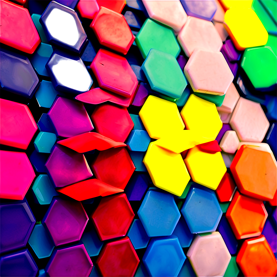 Colorful Hexagon Tile Pattern Png 06202024 PNG