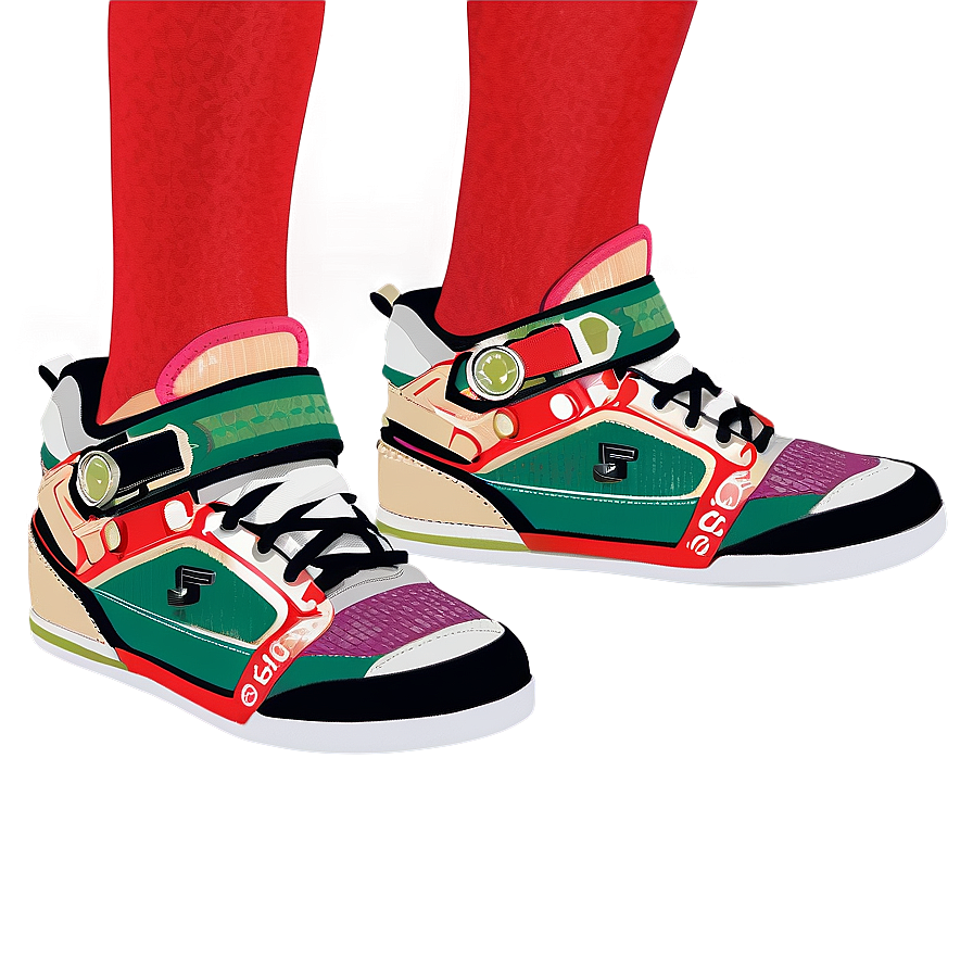 Colorful High Top Sneakers PNG