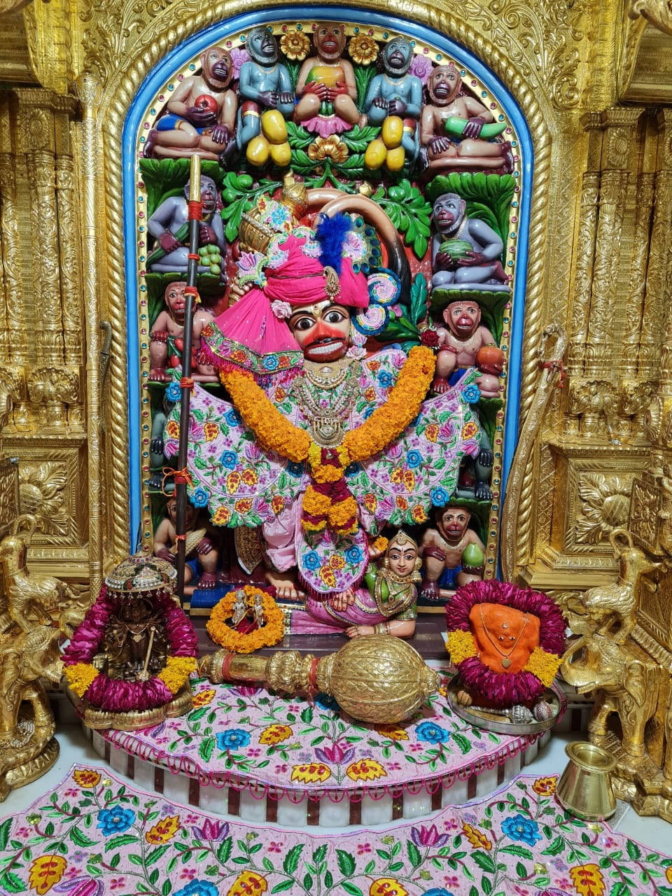 Colorful Hindu God Hanuman Shrine