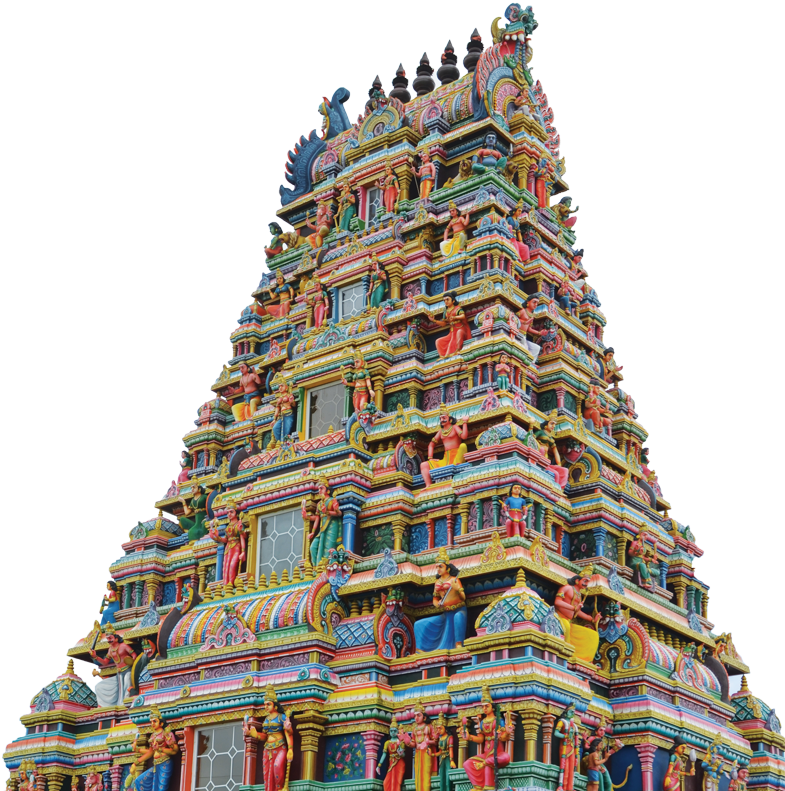 Colorful Hindu Temple Gopuram PNG